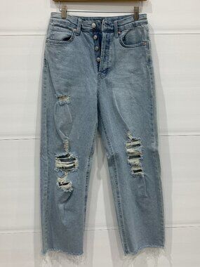 Wild Fable "Highest Rise Straight" Light Wash Denim Jeans